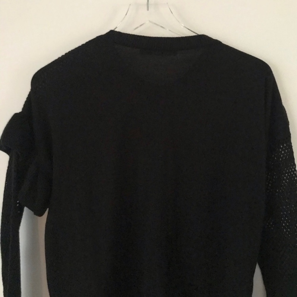 ASOS Ruffle Mesh Sweater Black - Picture 7 of 8